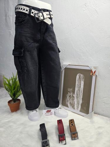 Baggy con Cargo Gris