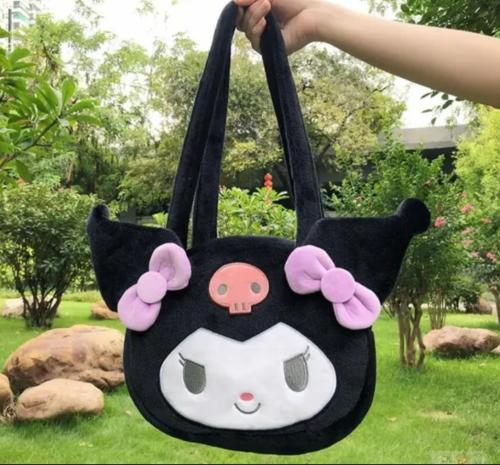 Cartera Bolso Kuromi Peluche Negro Bolso Infantil Nena Niña Regalo Amplio Kawaii - Miniatura 4