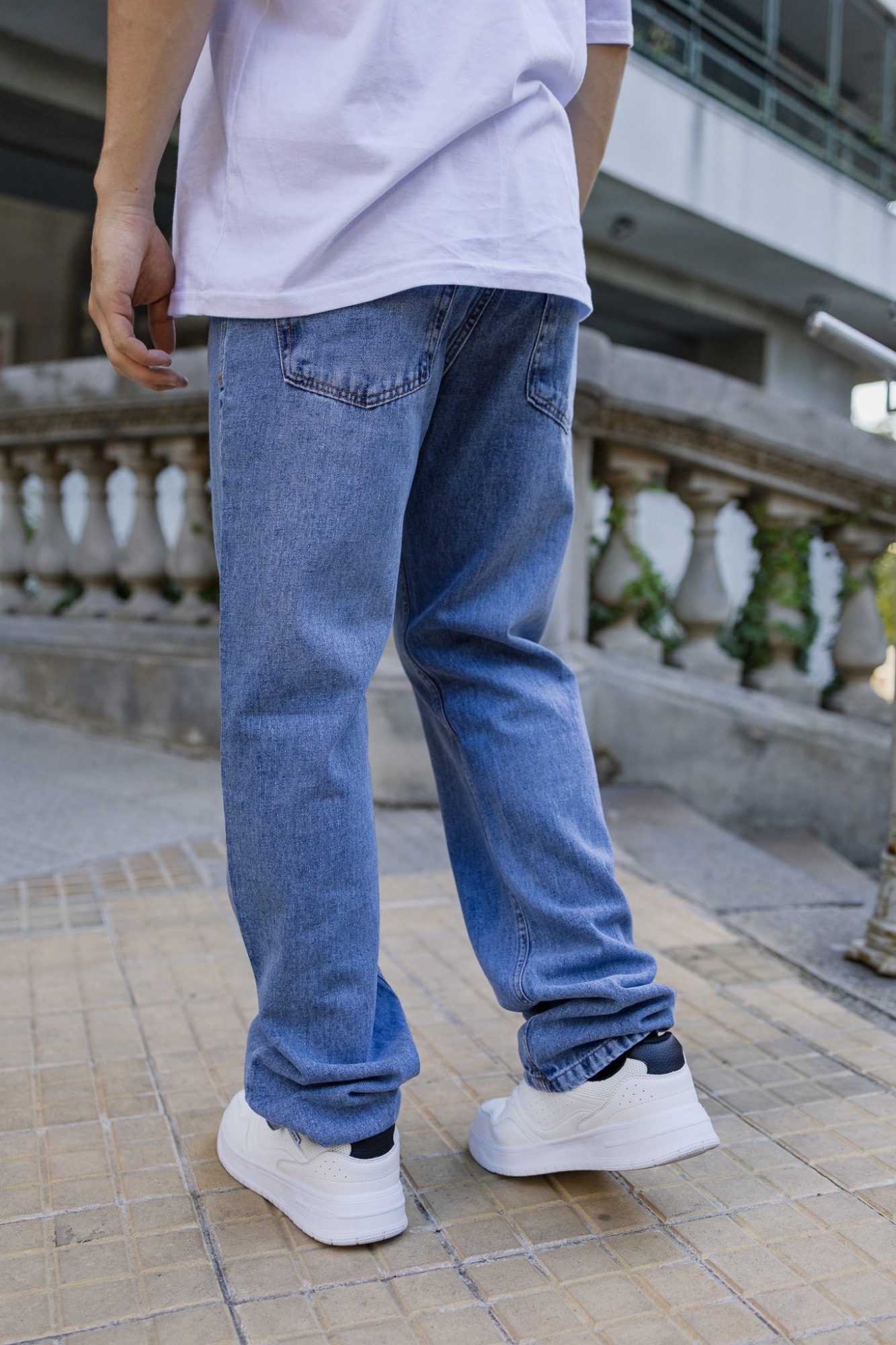 Pantalon Recto Azul Claro - Imagen 3
