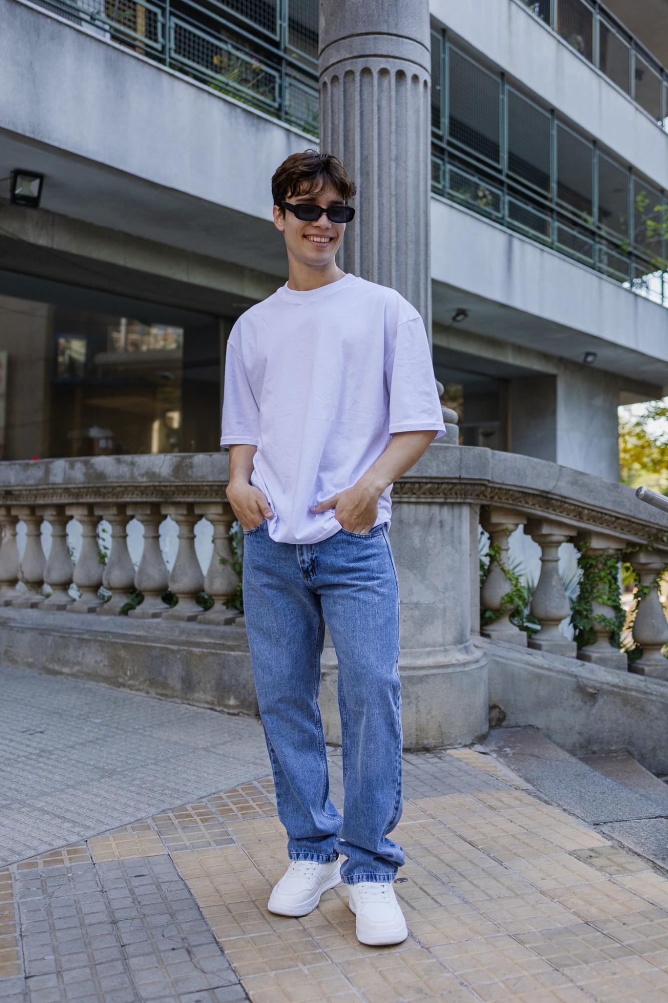 Pantalon Recto Azul Claro - Imagen 4