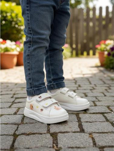 Zapatillas Capibara Urbana Infantiles Nene Blancas Velcro Modernas Cómodas Livianas - Miniatura 4