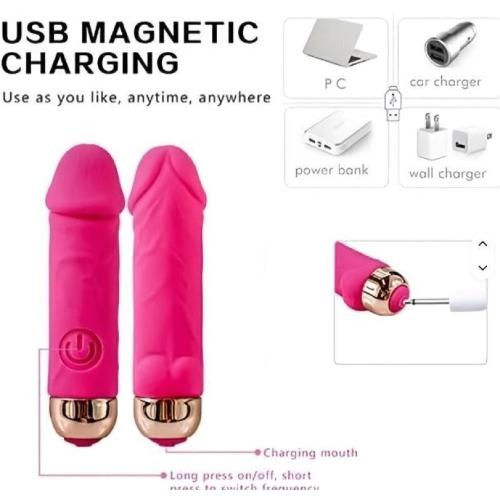 Vibrador Pene Glande Clítoris 10 Modos Usb Pareja - Miniatura 4