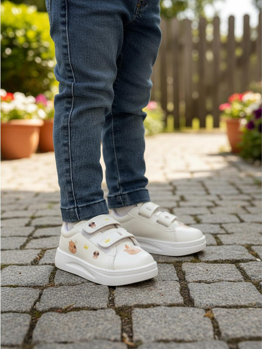Zapatillas Capibara Nene Blancas Doble Abrojo Calzado Infantil Cómodo Resistente - D_NQ_NP_797387-MLA92197510526_092025-F.jpg