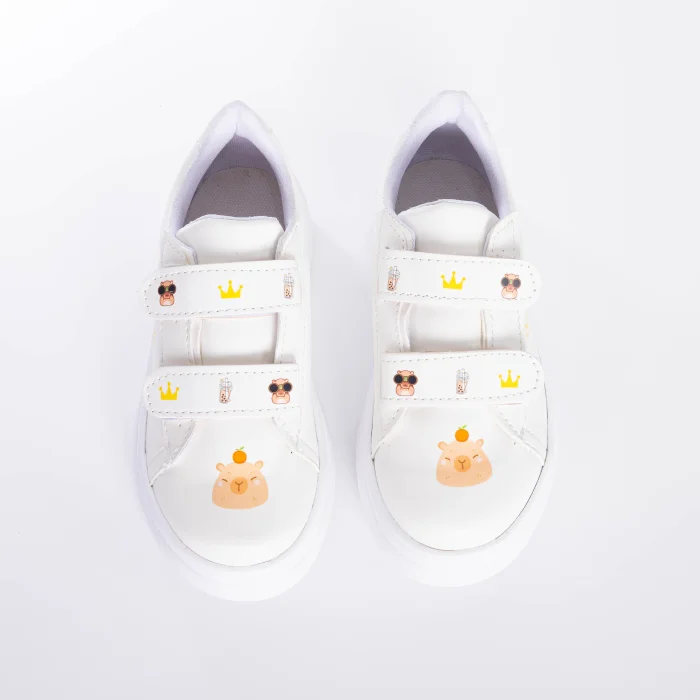 Calzado Capibara Infantil Nene Velcro Blancas Modernas Cómodas Livianas Tendencia