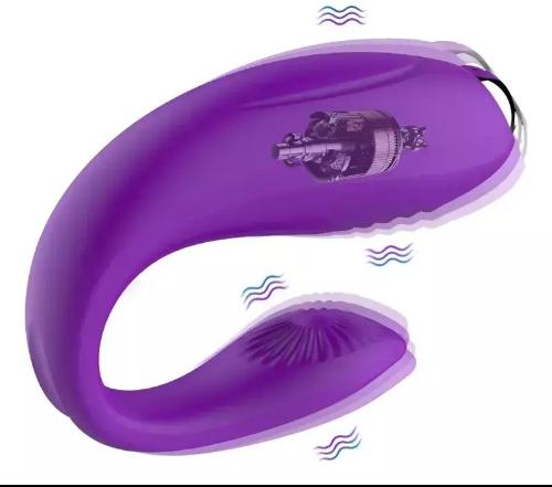 Vibrador Pareja Doble Estimulador Punto G Herradura Violeta - Miniatura 4