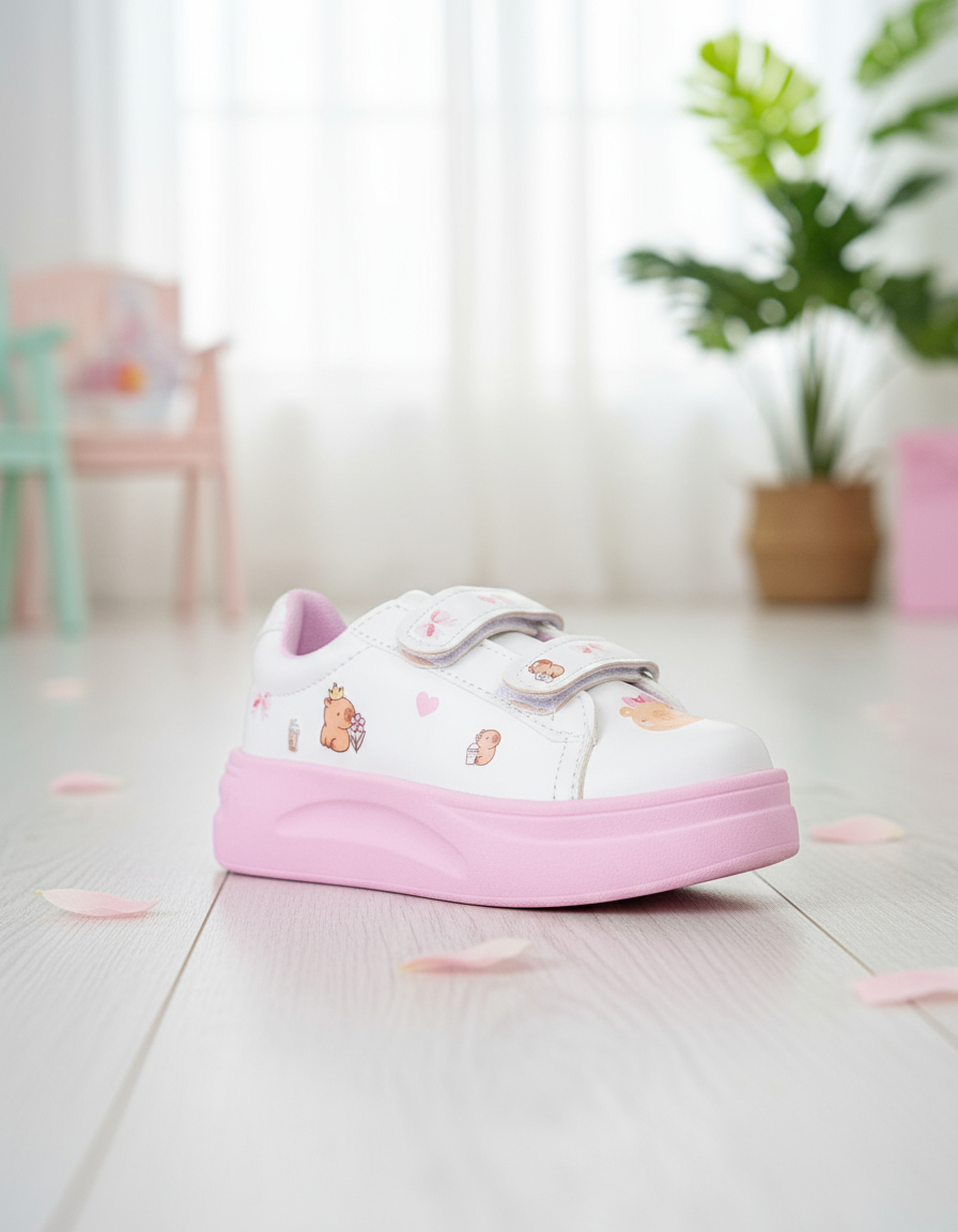 Calzados Capibara Nenas Niñas Blancas Suela Lila Rosa Doble Abrojo Moda Actual - D_NQ_NP_917559-MLA92197238104_092025-F.jpg