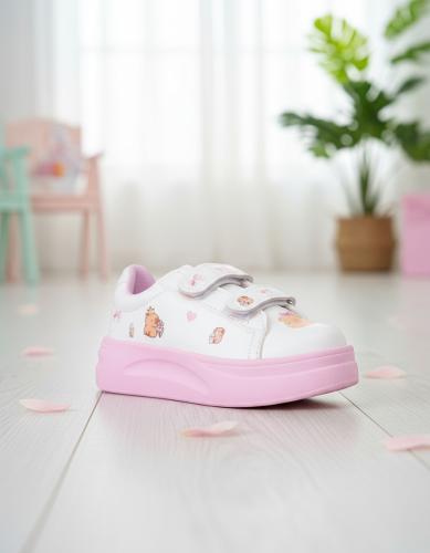 Calzados Capibara Nenas Niñas Blancas Suela Lila Rosa Doble Abrojo Moda Actual - Miniatura 8