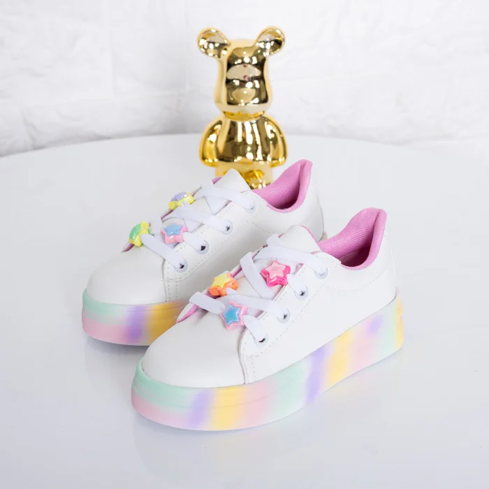 Calzados Infantiles Arcoíris Multicolor Niñas Nenas Cordones  Moda Livianas Cómodas