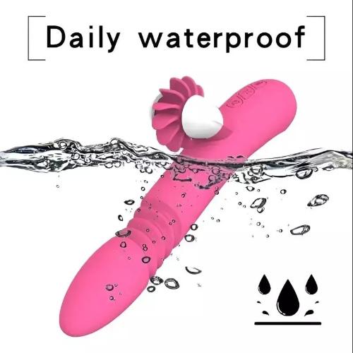 Consolador Vibrador Lengua Calentador Doble Estimulación - Miniatura 2