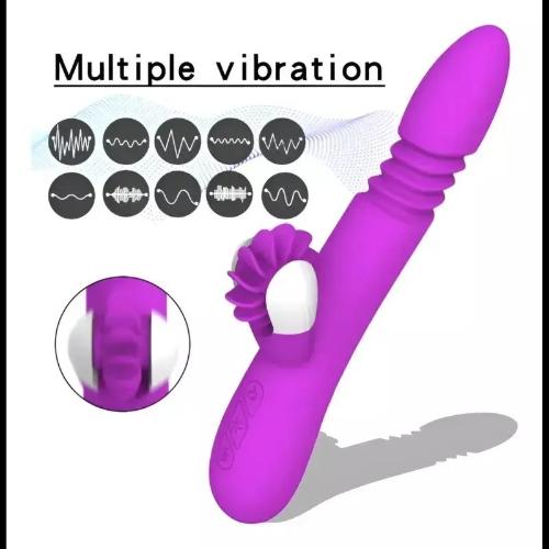 Consolador Vibrador Lengua Calentador Doble Estimulación - Miniatura 3
