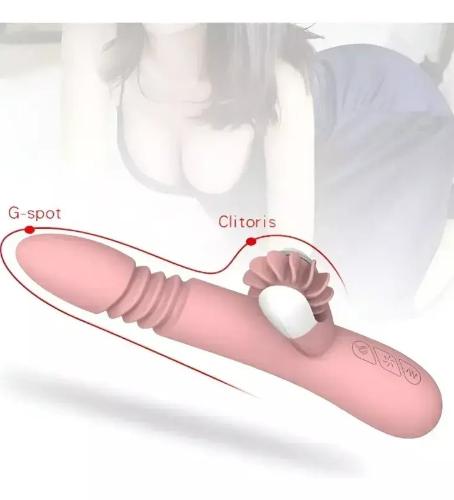 Consolador Vibrador Lengua Calentador Doble Estimulación - Miniatura 5