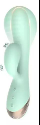 Vibrador Inflable Consoldor Vaginal Anal 10 Modos Usb Celeste - Miniatura 3
