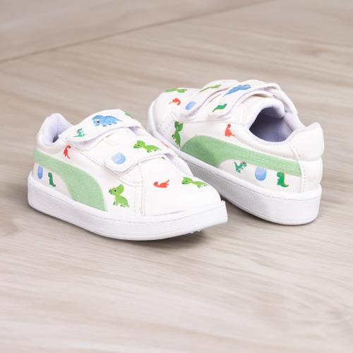 Zapatillas  Kids Dinosaurios Divertidos Calce Fácil con Abrojo Livianas Tendencia