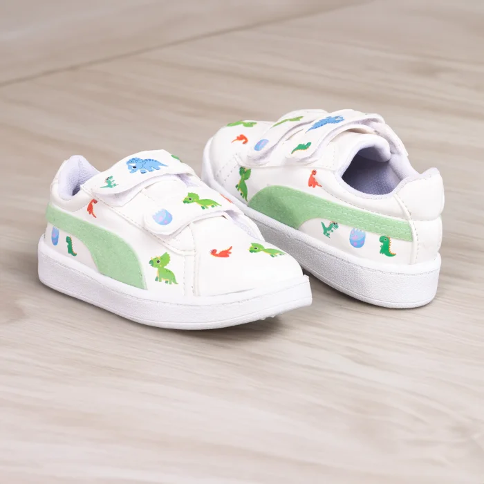 Zapatillas  Kids Dinosaurios Divertidos Calce Fácil con Abrojo Livianas Tendencia