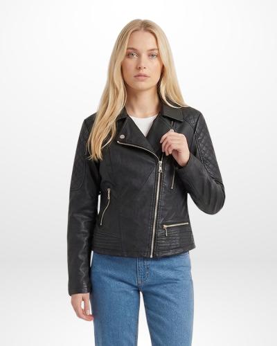 Art 25i387 Campera Ecocuero C/cierre Cruzado