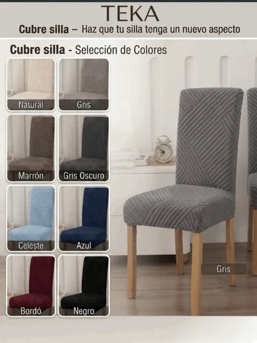 Funda de Sillas Teka Pack 6 Unidades Elastizado y Texturizada