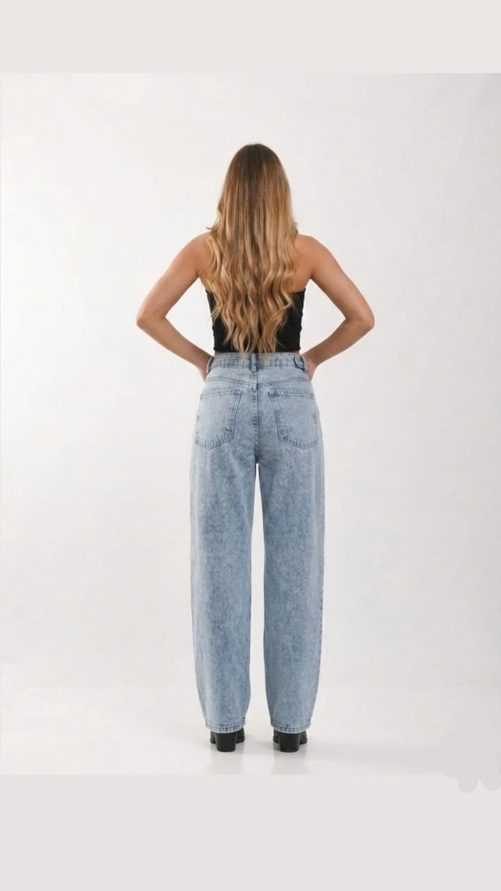 Jeans  Baggy Celeste Laser Venta  Solo por Mayor - Imagen 2