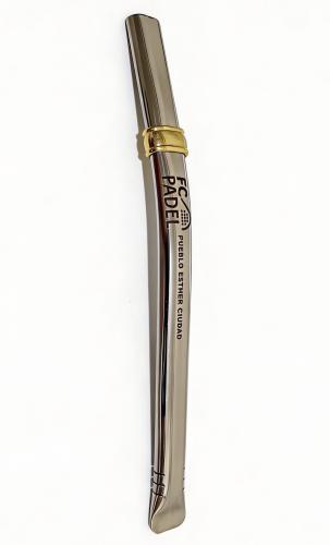Bombilla Personalizada Chata Ancha de Acero 17cm
