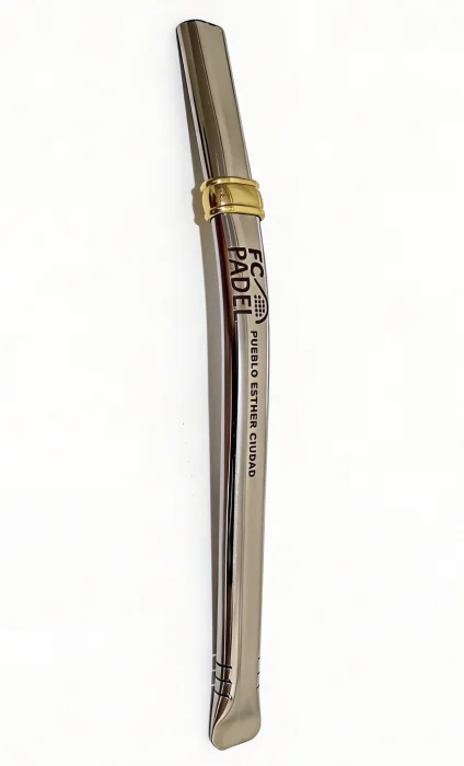 Bombilla Personalizada Chata Ancha de Acero 17cm