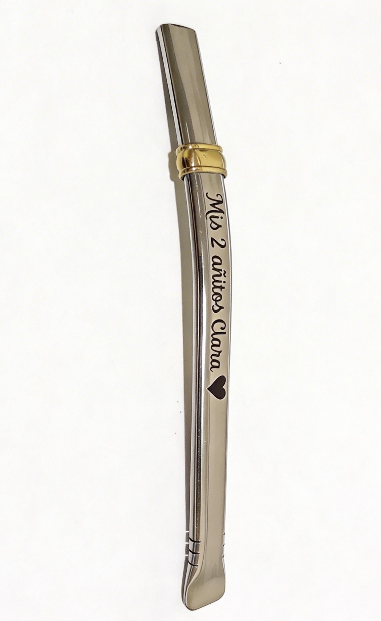 Bombilla Personalizada Chata Ancha de Acero 17cm - Imagen 2