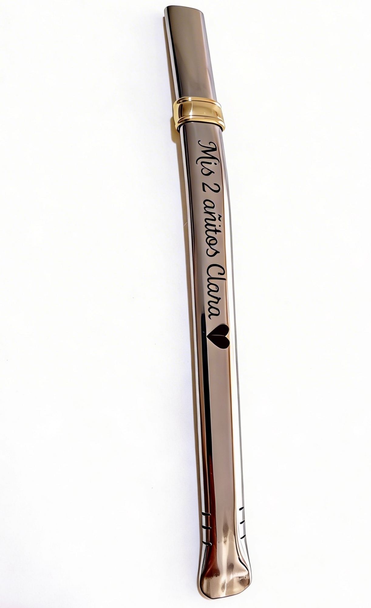 Bombilla Personalizada Chata Ancha de Acero 17cm - Imagen 3