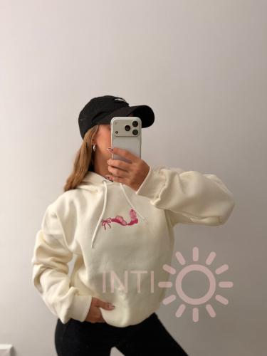 Buzo Boxy Fit Friza Peinada y Bordada - Miniatura 3