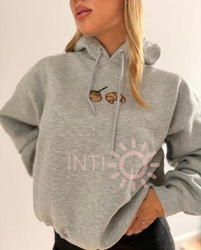 Buzo Boxy Fit Friza Peinada y Bordada