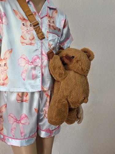 Carterita Bolso Osito Peluche Suave Nenas Niñas Colores Modernos Tendencia Calidad