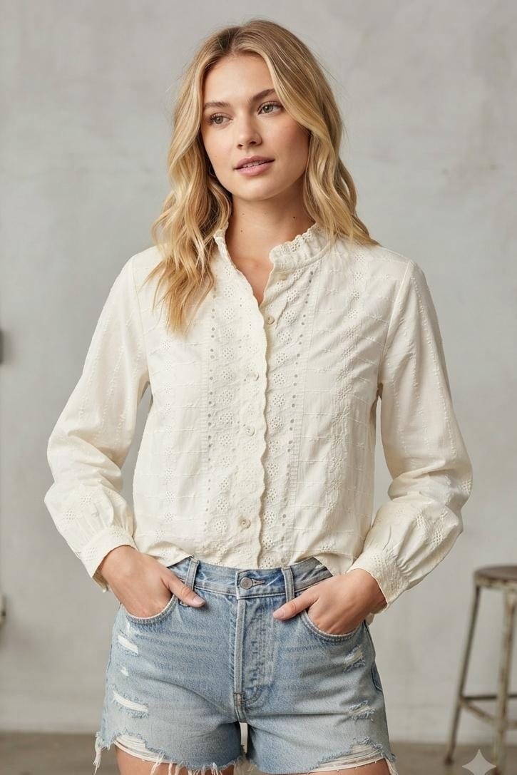 Camisa Broderie Importada - Imagen 3