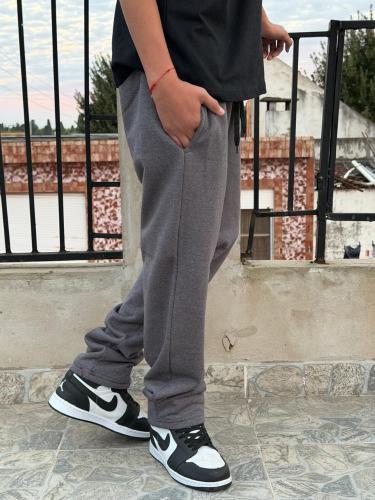 Joggin Clasico Recto Frizados Color Gris Topo - Miniatura 2