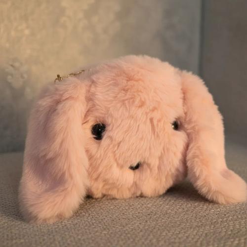 Bolso Cartera Conejo Peluche Cariñoso  Cadena Dorada Estilo Kawaii Nenas