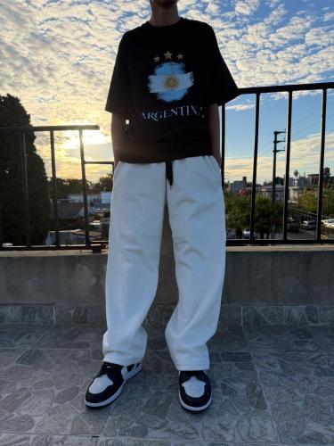 Joggin Baggy Frizados Color Beige Claro - Miniatura 5