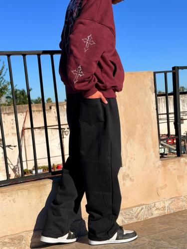 Joggin Baggy Frizados Color Negro - Miniatura 3