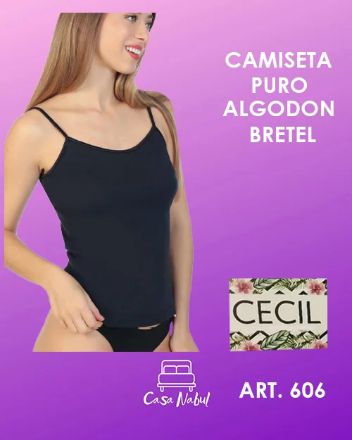 Camiseta Bretel Tiritas Algodón Premium Cecil