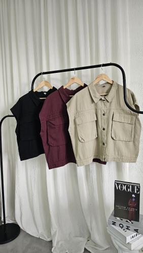 Chaleco Cargo de Gabardina