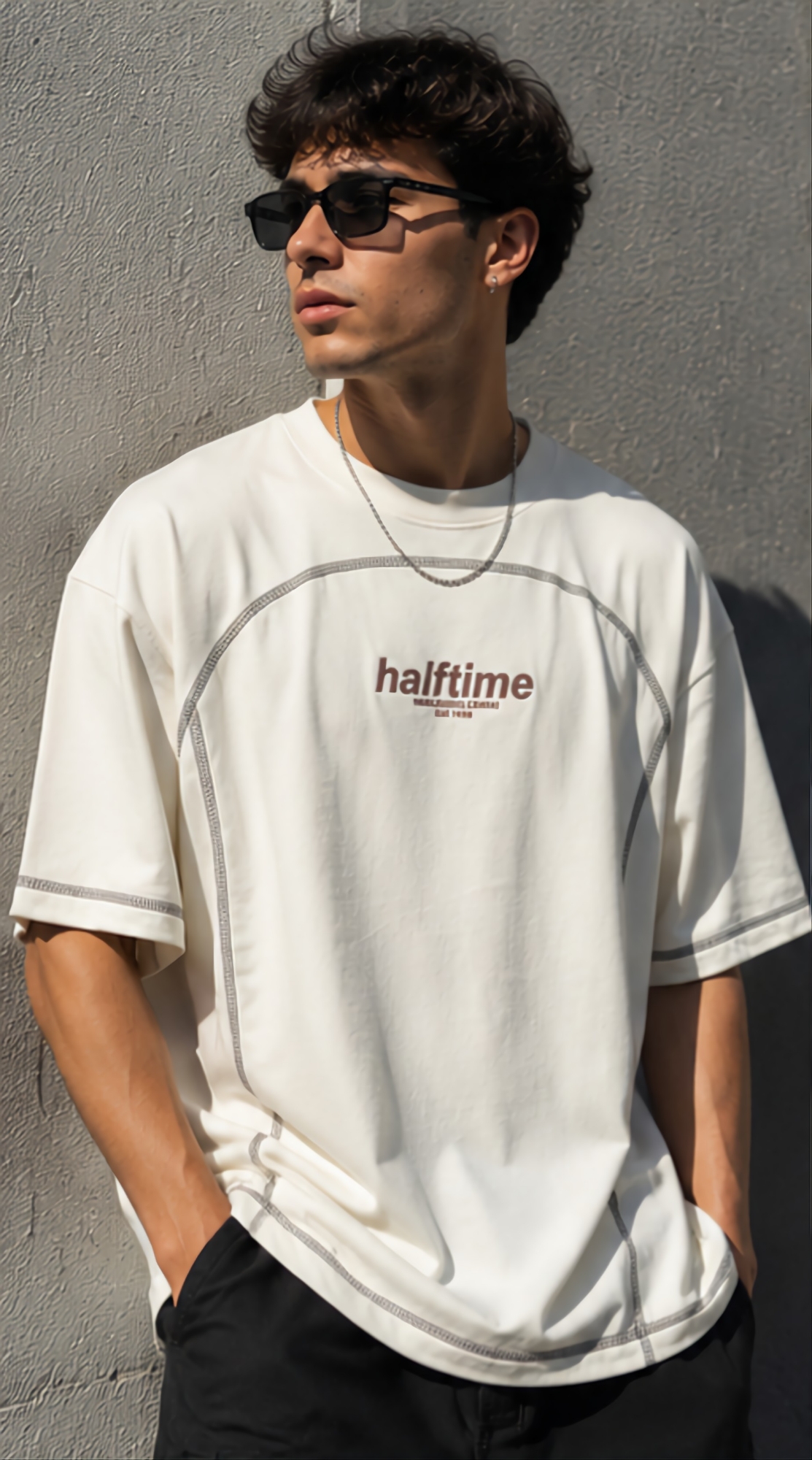 Remera Oversized contra Tono Estampada - Imagen 4