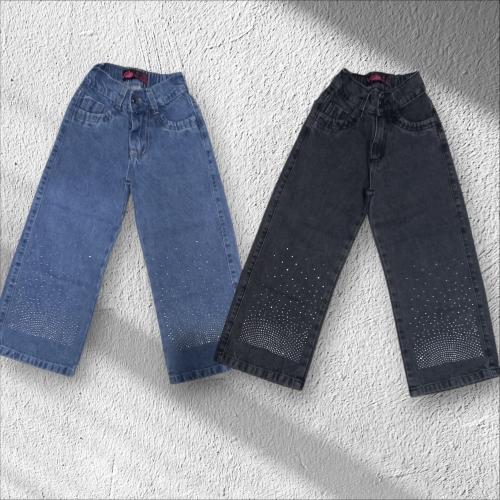 Pantalon Wide Leg de Nena con Stras - Miniatura 2