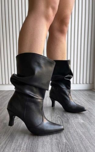 Bota Chocolate  y Negro ( Caña Media Loly)