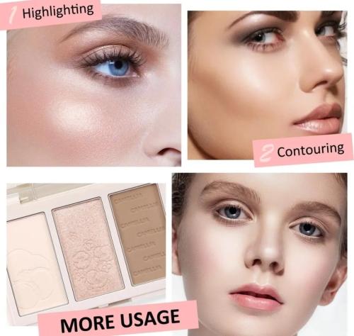 Xixi Paleta Maquillaje Rubor Iluminador Contorno Asiaticos Importados Originales - Miniatura 2