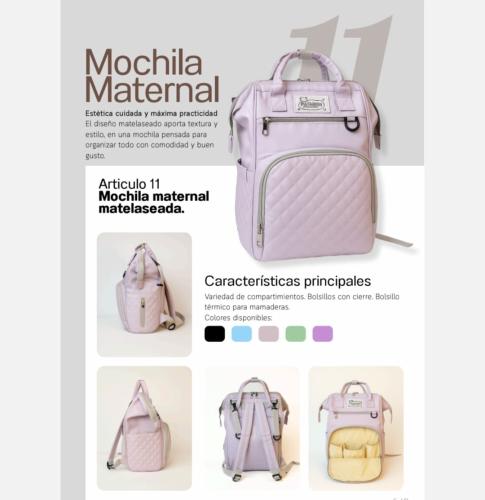 Mochila Maternal Matelaseada Fashion Art.11 Surtida de Colores