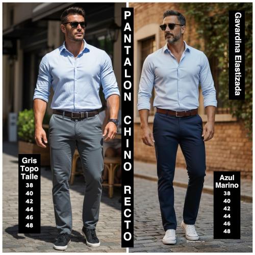 Pantalon Chino Recto Tela Gabardina