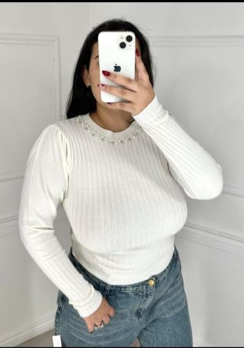 Sweter de Bremer con Perlas y Piedras (codxy_09) Importado
