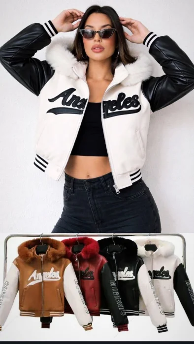 Campera Universitaria Eco-cuero de Dama..