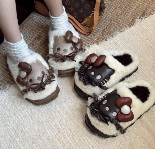 Pantufla Kitty  Moño 34a39 Importadas  Suela Costurada