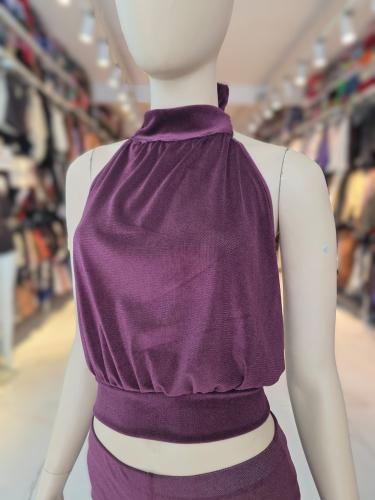 Top Halter con Lazo en la Espalda Tul Plush