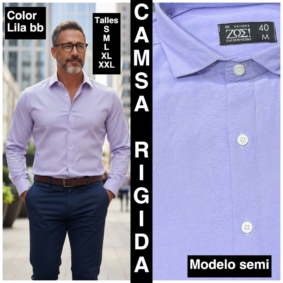 Camisas Lisas Modelo Semi Entalladas Rigidas - Imagen 1