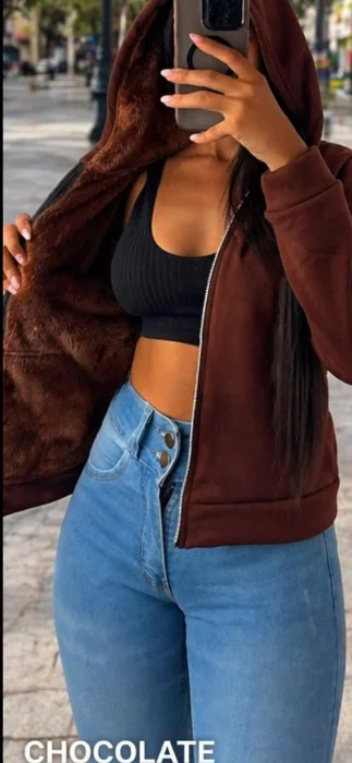 /campera Jersey con Piel/m