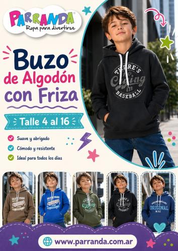 Buzo Capucha Niño de Algodón con Friza - Miniatura 2