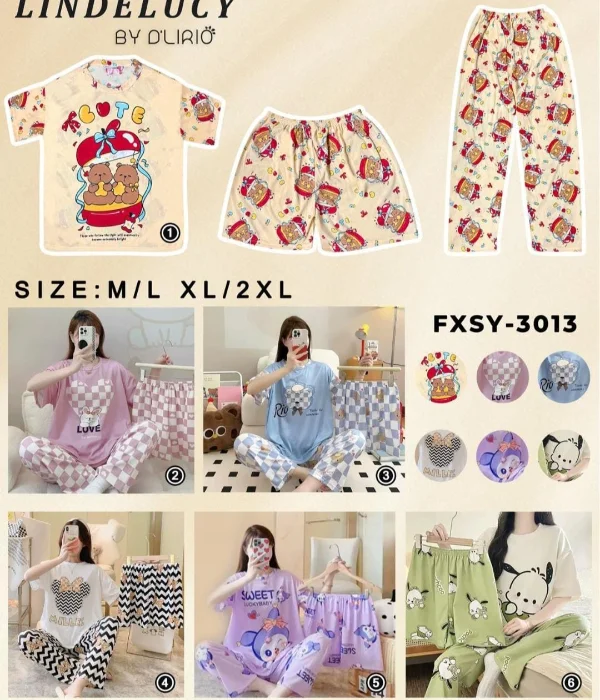 Pijamas de 3 Piezas