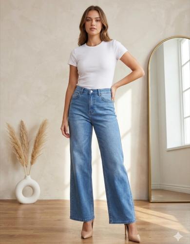 Wide Leg Elastizado Celeste